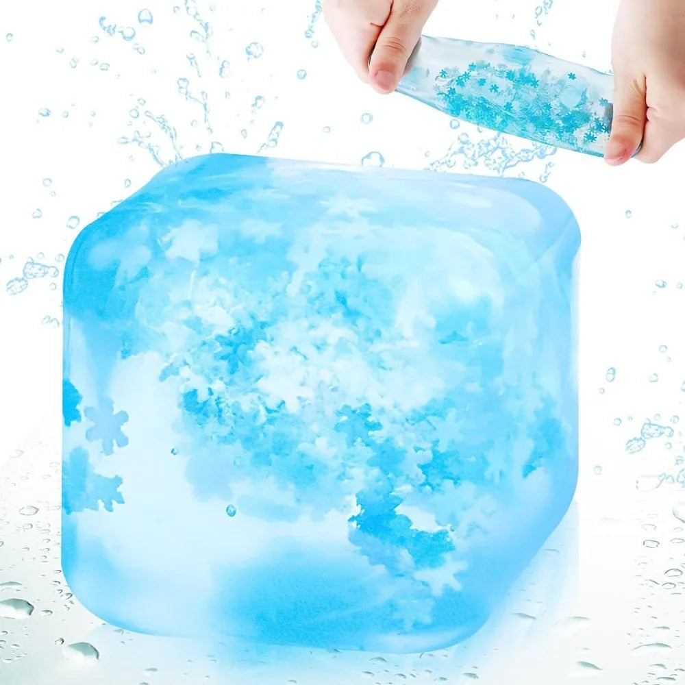 Gift 5*5cm Ice Cube Pinch Toy Stress Relief Tofu Shape Transparent Ice Block Mochi Squeezing Toy Children