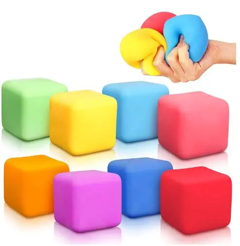 Gift 5*5cm Ice Cube Pinch Toy Stress Relief Tofu Shape Transparent Ice Block Mochi Squeezing Toy Children
