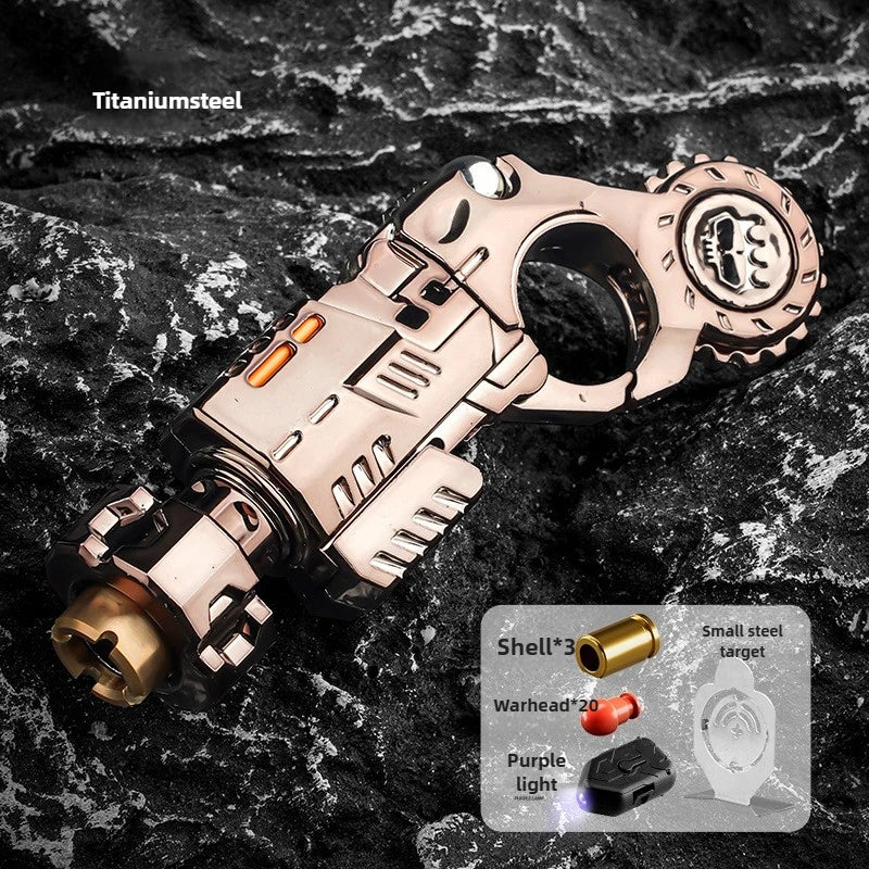Metal Alloy Shell-Ejecting Toy Pistol Set Fun Shooting Sensory Toy Stress Relief EDC Office Desk Gadget Gift for Boys Adults