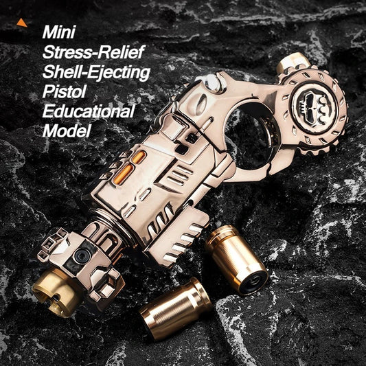 Metal Alloy Shell-Ejecting Toy Pistol Set Fun Shooting Sensory Toy Stress Relief EDC Office Desk Gadget Gift for Boys Adults