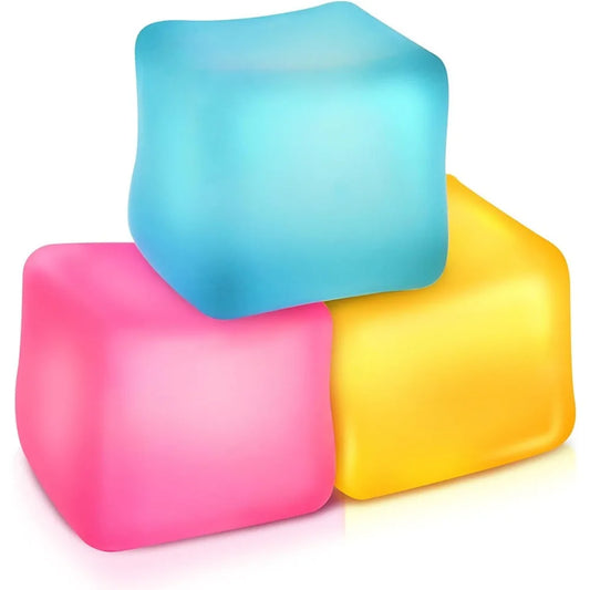 Gift 5*5cm Ice Cube Pinch Toy Stress Relief Tofu Shape Transparent Ice Block Mochi Squeezing Toy Children